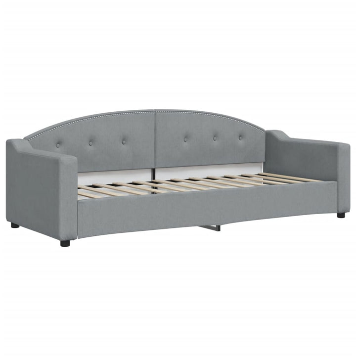 daybed med udtræk og madras 80x200 cm stof lysegrå