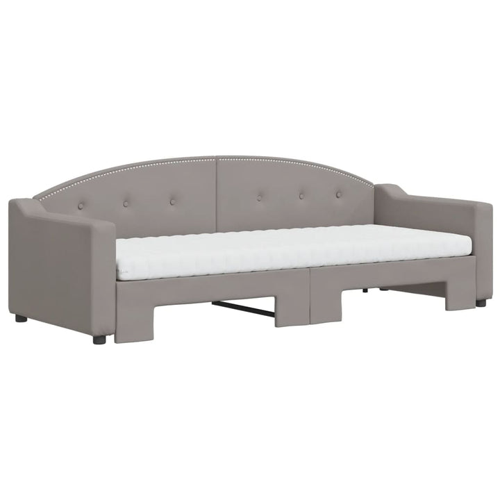 daybed med udtræk og madras 80x200 cm stof gråbrun