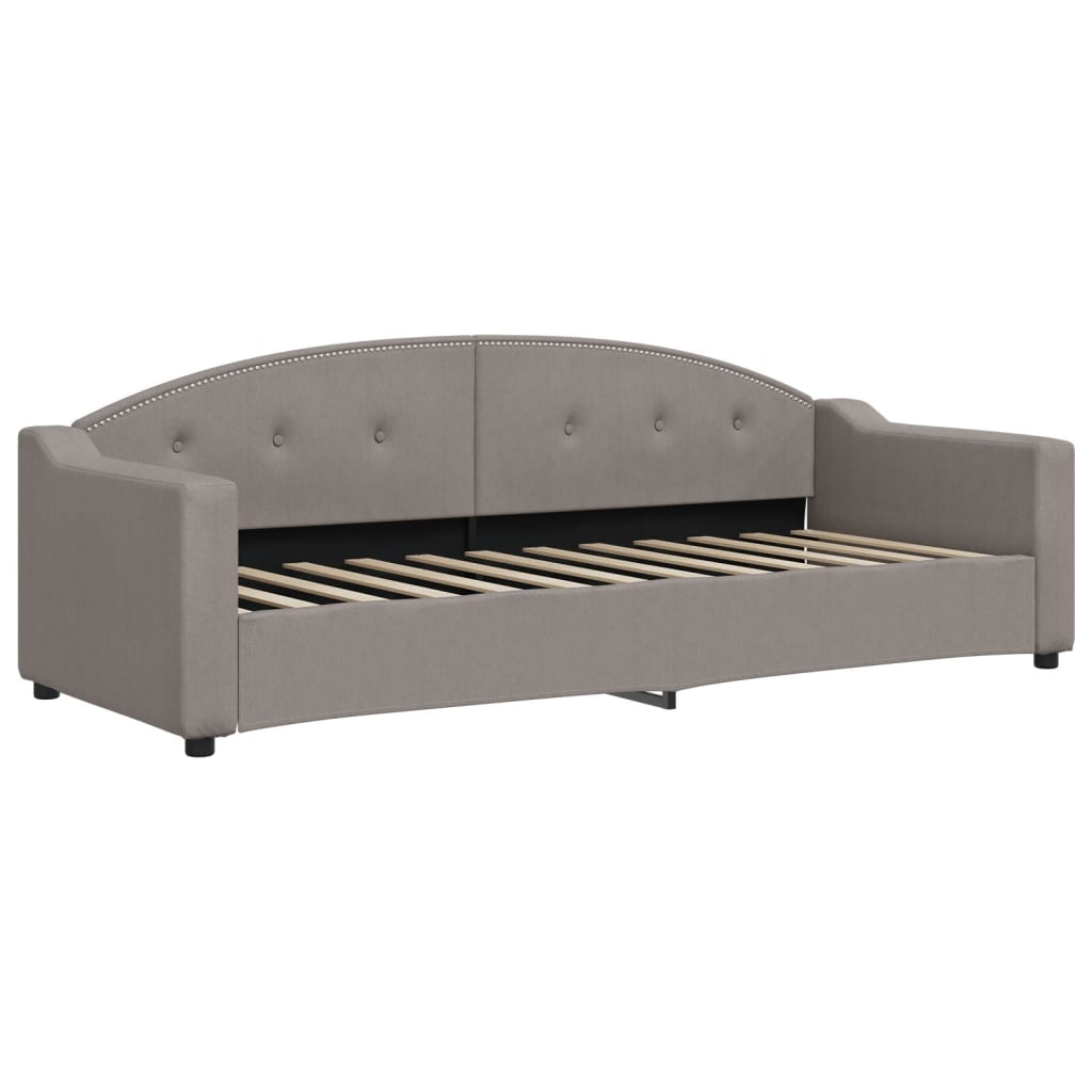 daybed med udtræk og madras 80x200 cm stof gråbrun