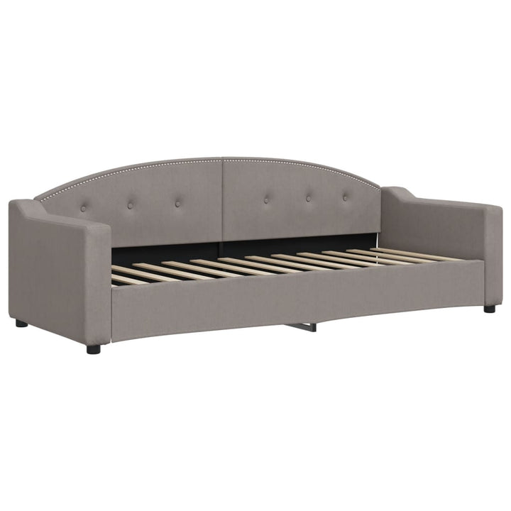 daybed med udtræk og madras 80x200 cm stof gråbrun