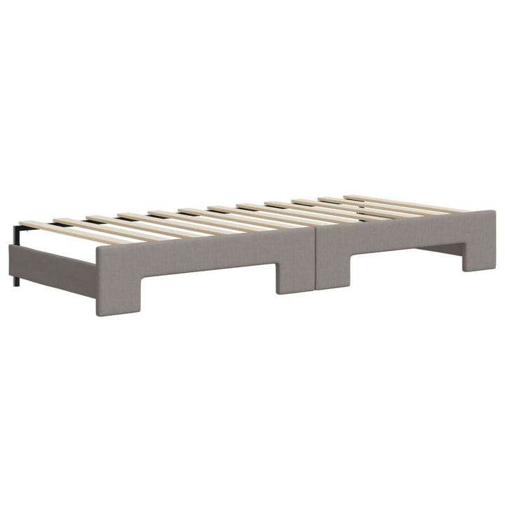daybed med udtræk og madras 80x200 cm stof gråbrun