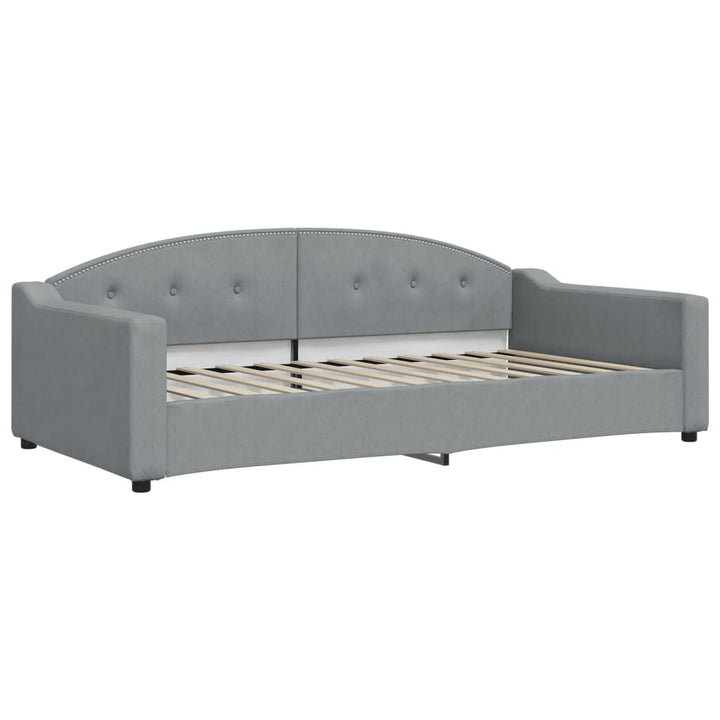daybed med udtræk og madras 100x200 cm stof lysegrå