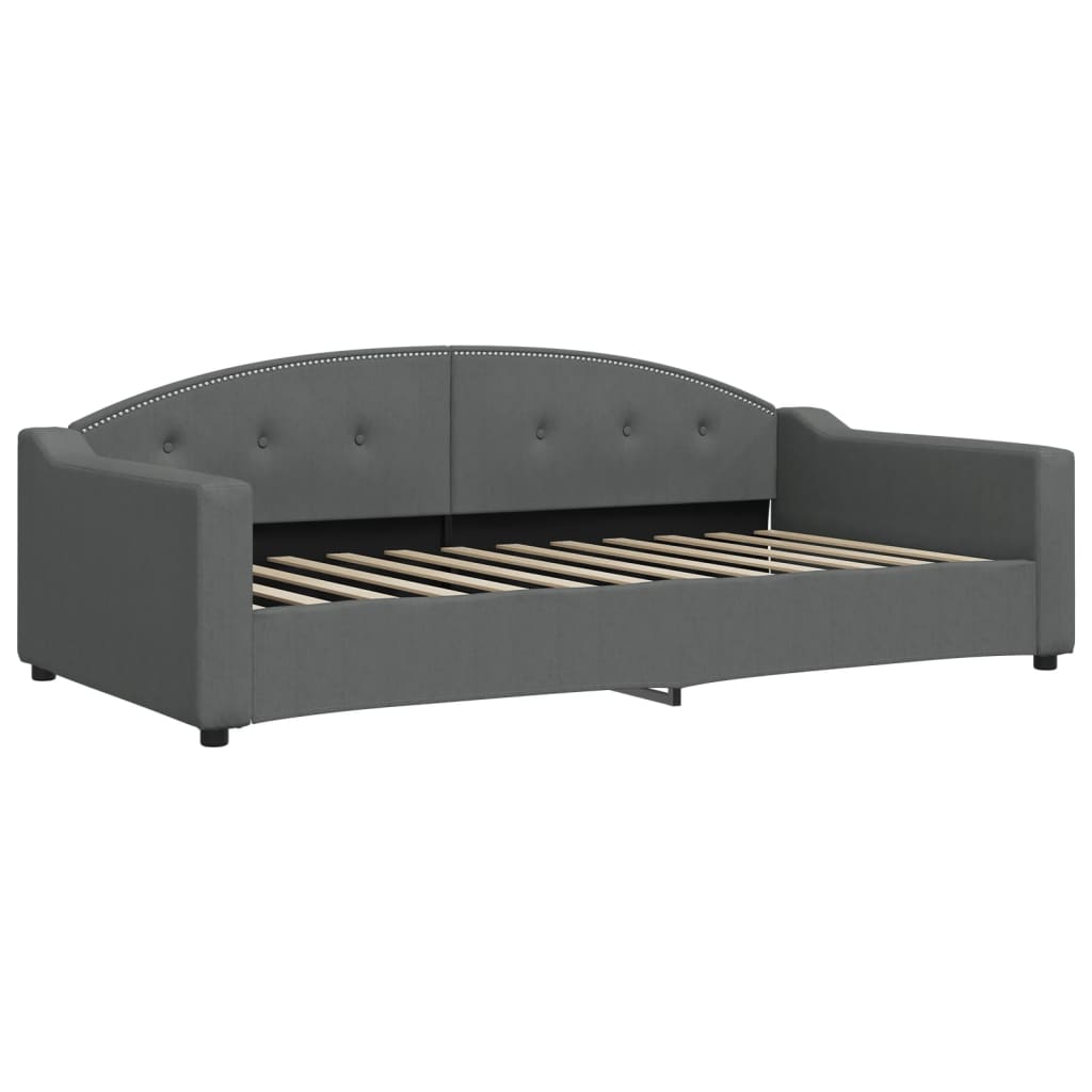 daybed med udtræk og madras 100x200 cm stof mørkegrå