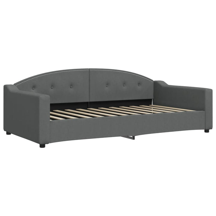 daybed med udtræk og madras 100x200 cm stof mørkegrå