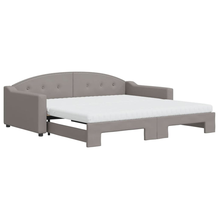 daybed med udtræk og madras 100x200 cm stof gråbrun