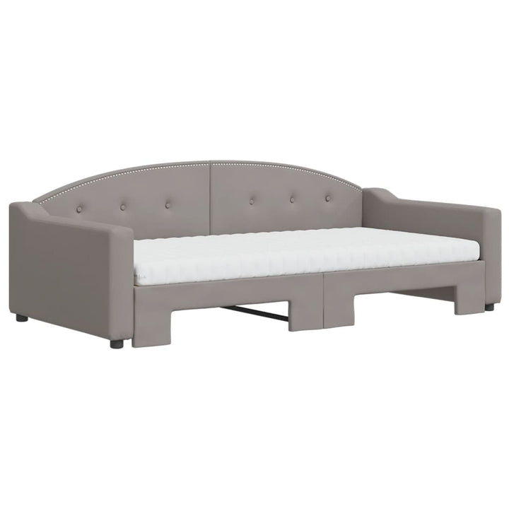 daybed med udtræk og madras 100x200 cm stof gråbrun