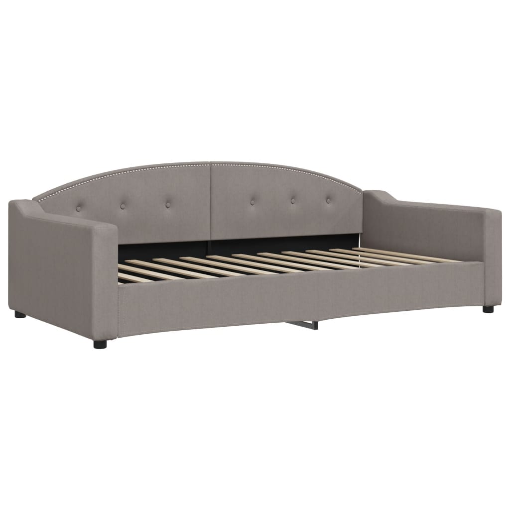 daybed med udtræk og madras 100x200 cm stof gråbrun