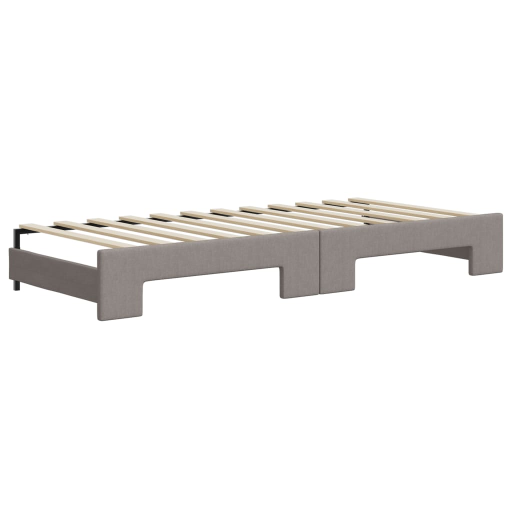 daybed med udtræk og madras 100x200 cm stof gråbrun