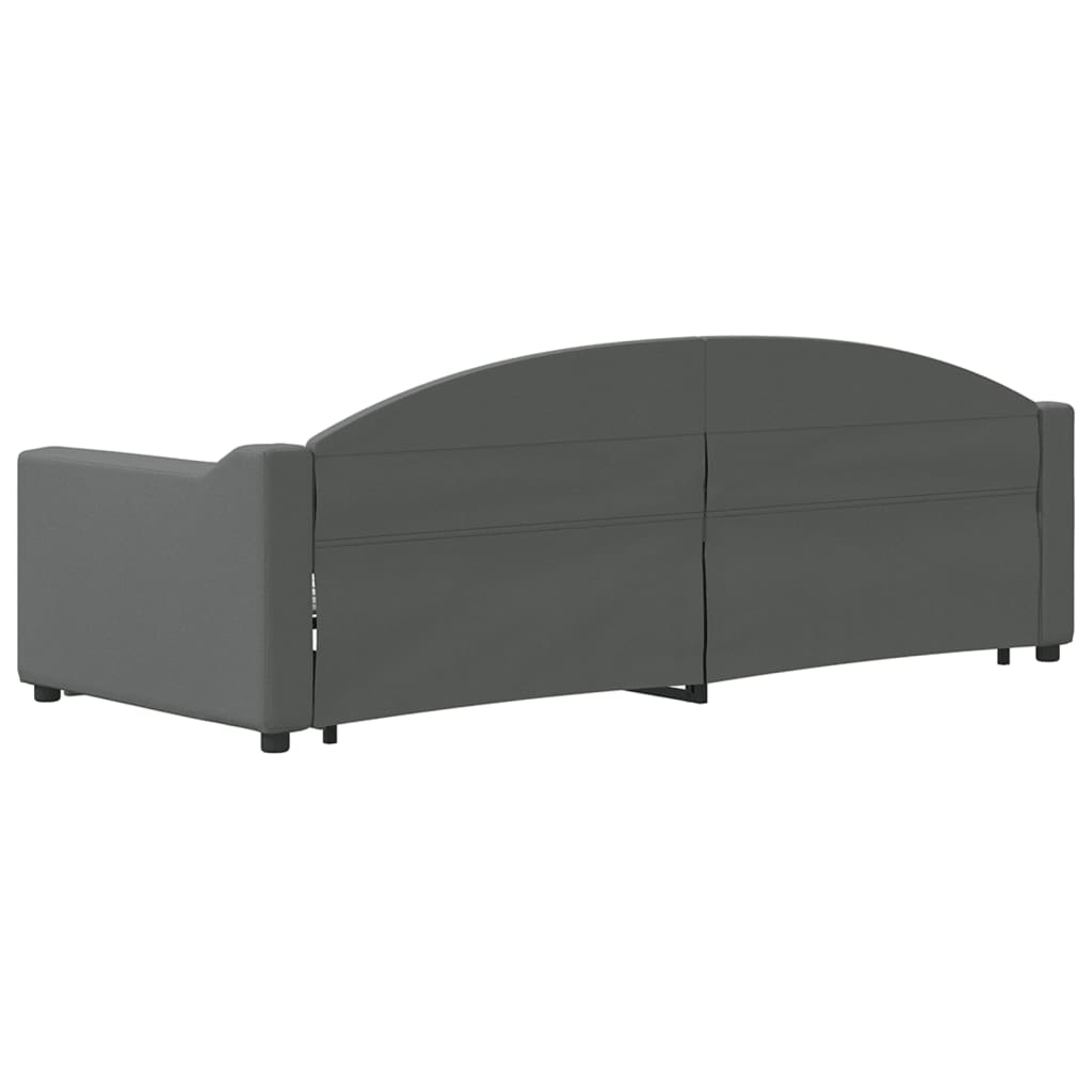 daybed med udtræk og skuffer 80x200 cm stof mørkegrå