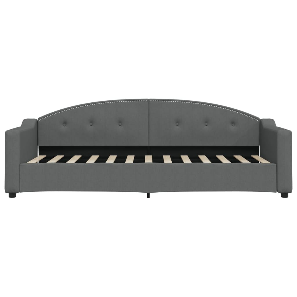 daybed med udtræk og skuffer 80x200 cm stof mørkegrå