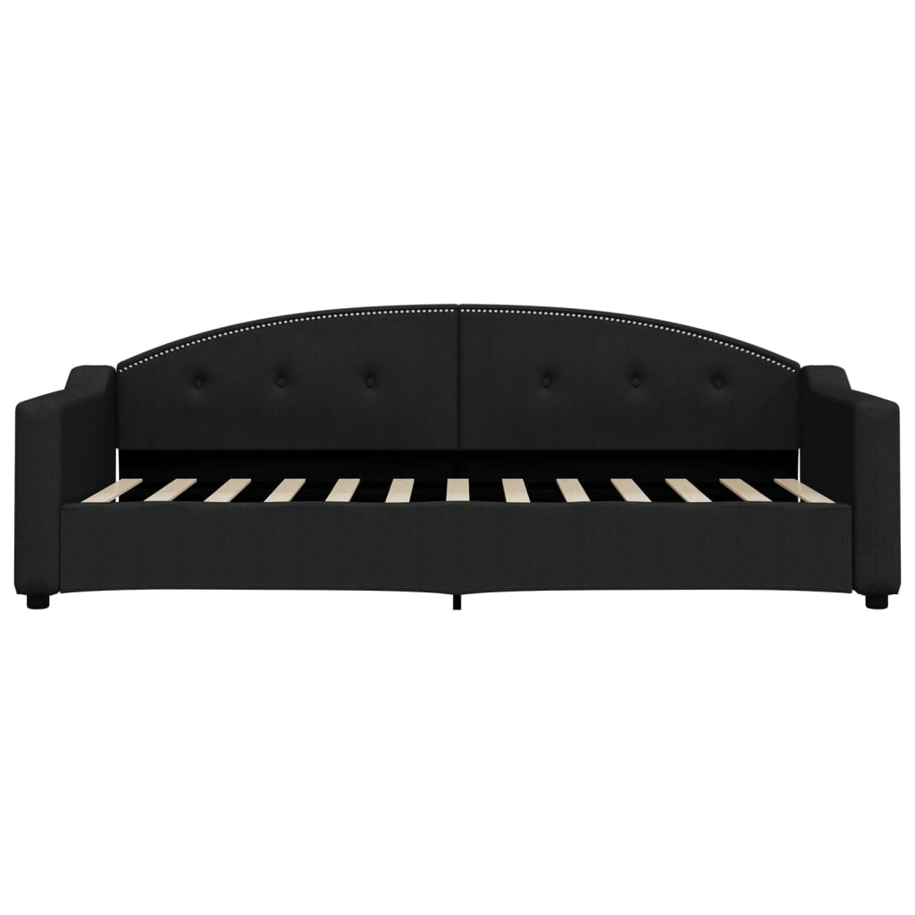 daybed med udtræk og skuffer 80x200 cm stof sort