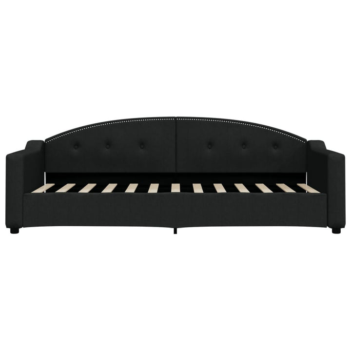 daybed med udtræk og skuffer 80x200 cm stof sort