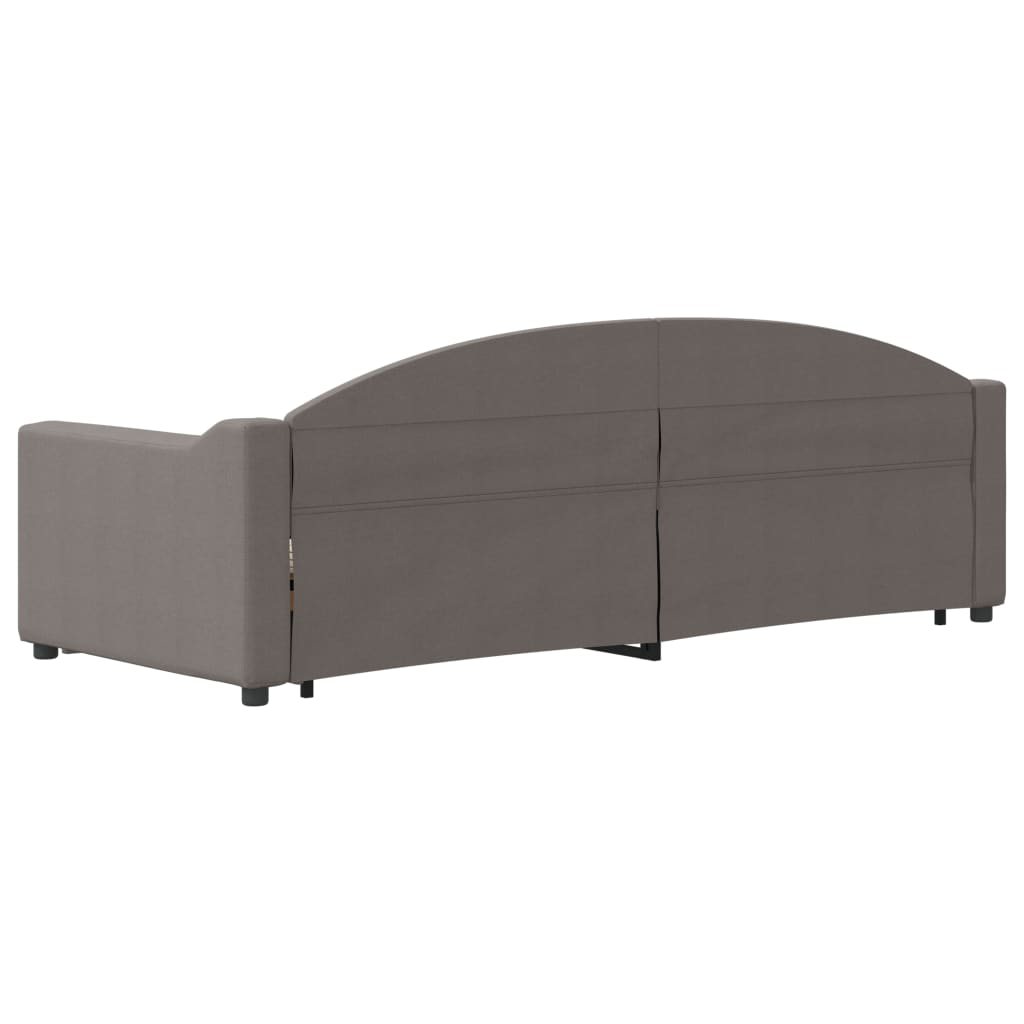 daybed med udtræk og skuffer 80x200 cm stof gråbrun