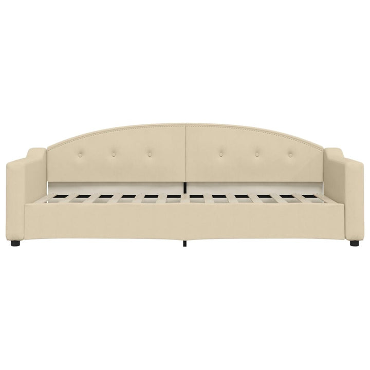 daybed med udtræk og skuffer 80x200 cm stof cremefarvet