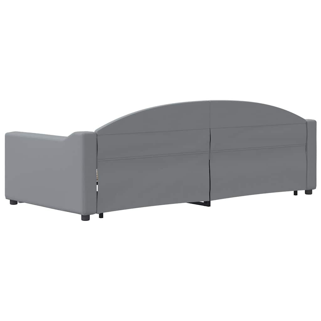 daybed med udtræk og skuffer 90x200 cm stof lysegrå