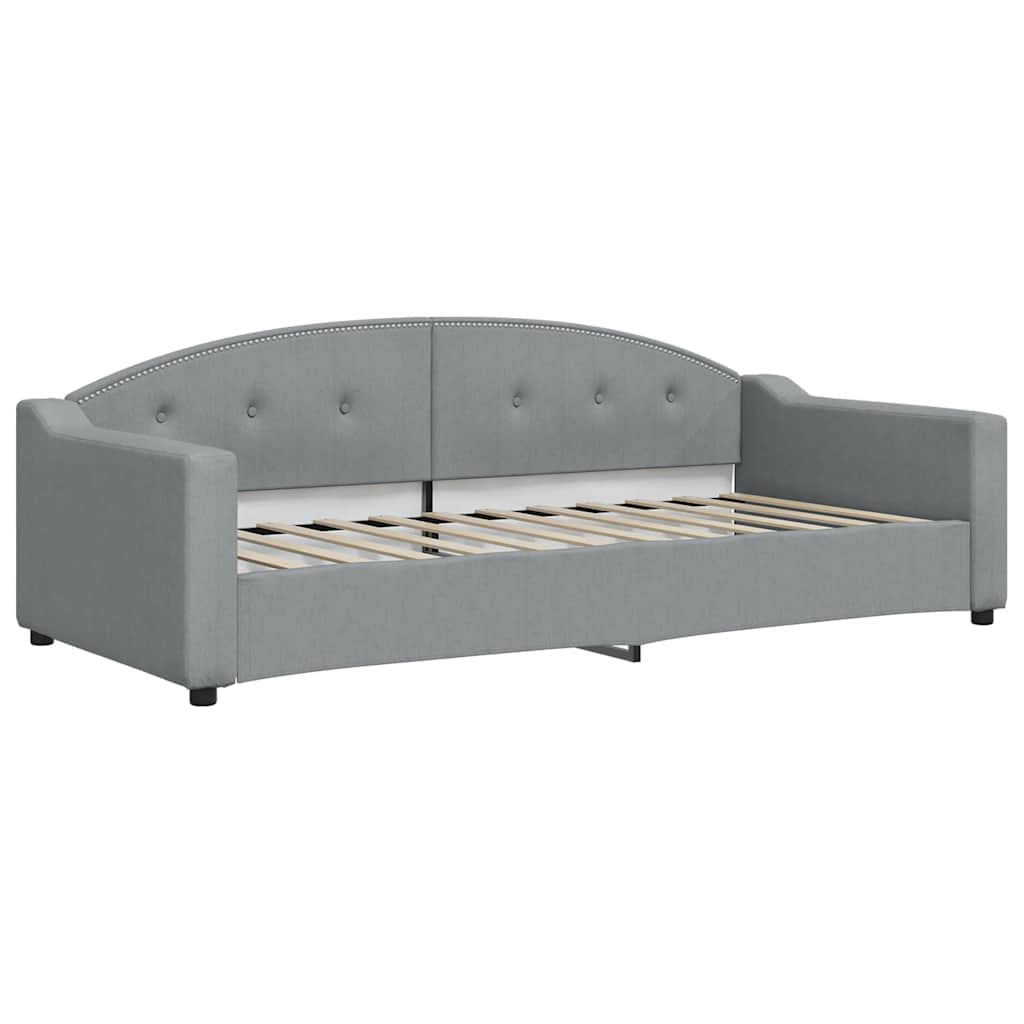 daybed med udtræk og skuffer 90x200 cm stof lysegrå