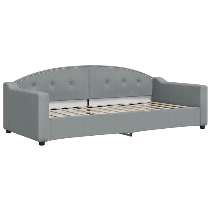 daybed med udtræk og skuffer 90x200 cm stof lysegrå