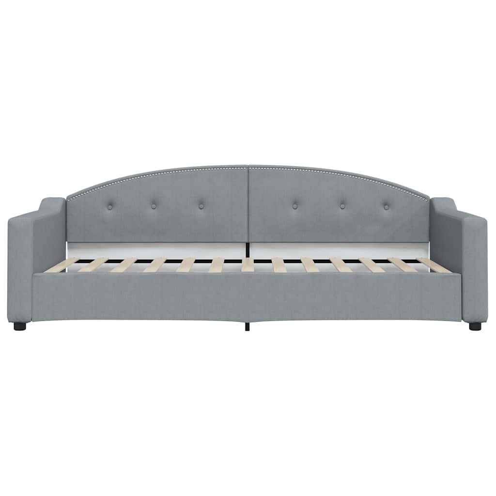 daybed med udtræk og skuffer 90x200 cm stof lysegrå