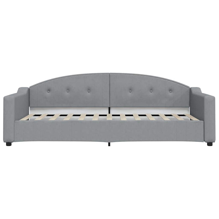 daybed med udtræk og skuffer 90x200 cm stof lysegrå