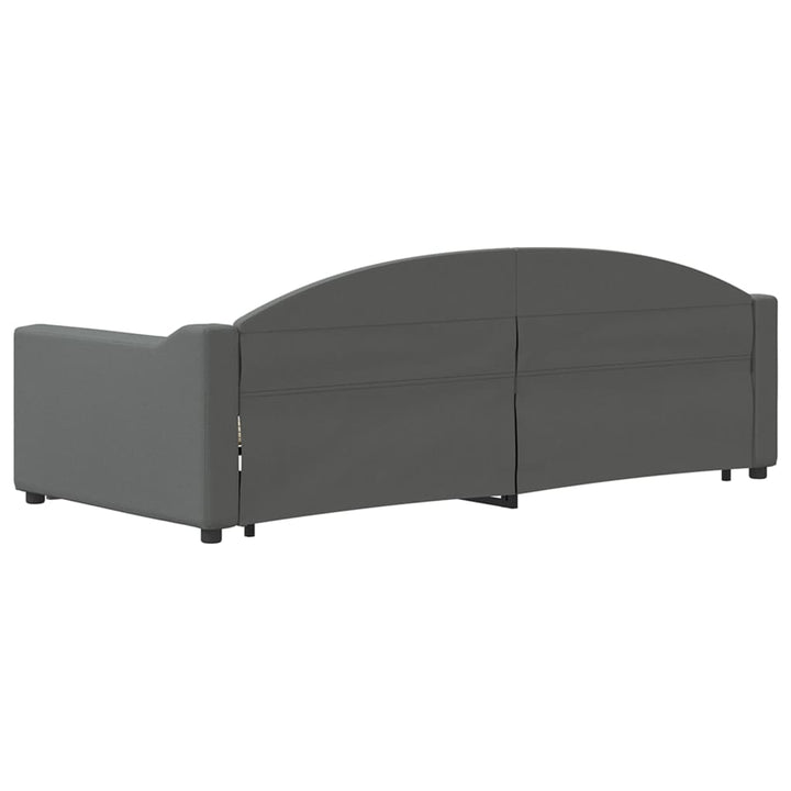daybed med udtræk og skuffer 90x200 cm stof mørkegrå