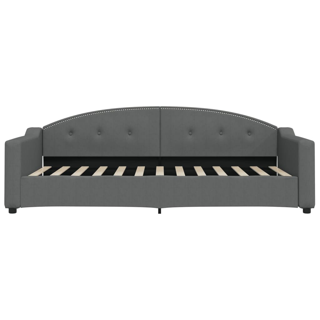 daybed med udtræk og skuffer 90x200 cm stof mørkegrå