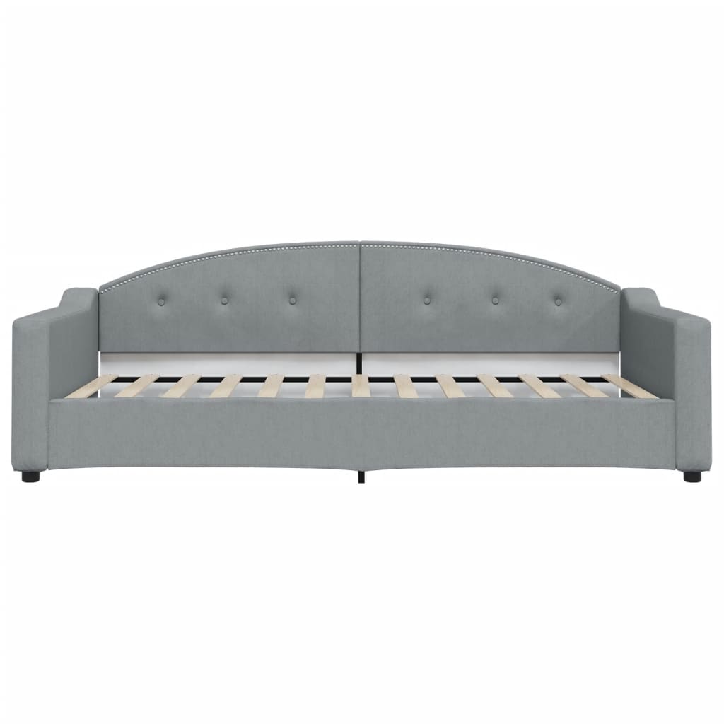 daybed med udtræk og skuffer 100x200 cm stof lysegrå