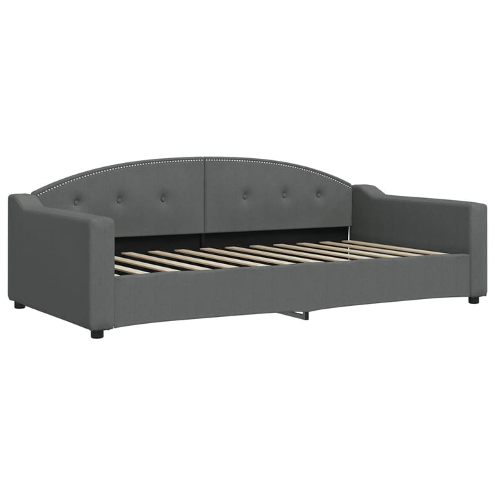 daybed med udtræk og skuffer 100x200 cm stof mørkegrå