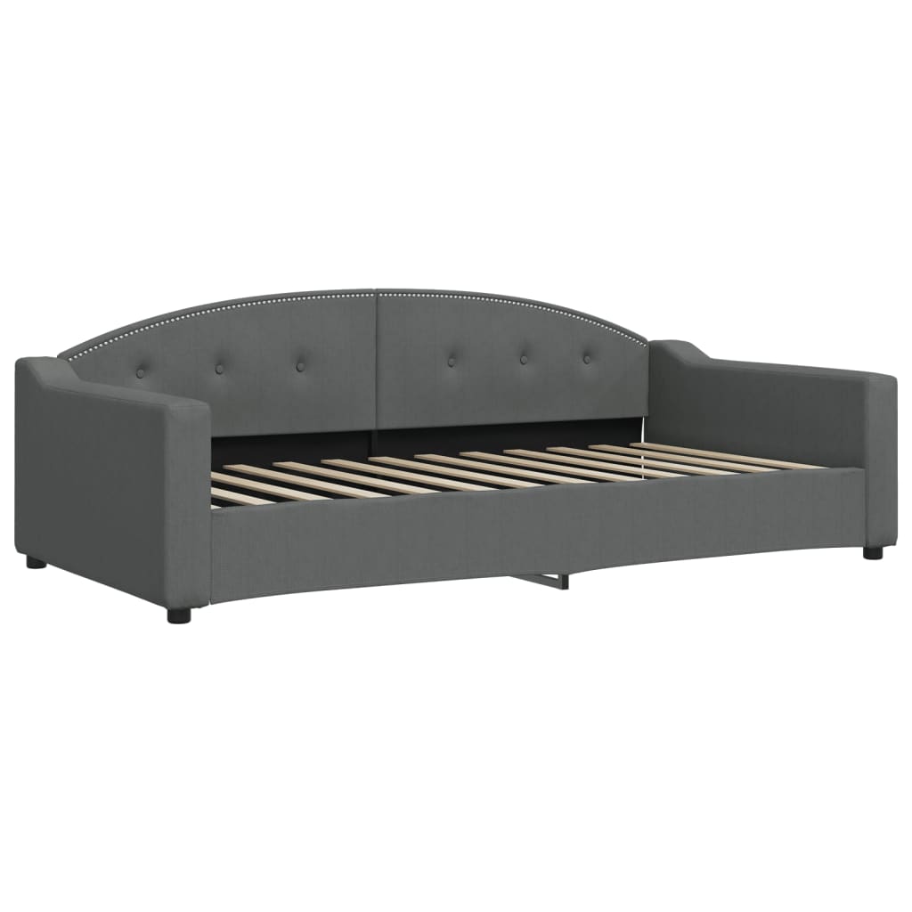 daybed med udtræk og skuffer 100x200 cm stof mørkegrå