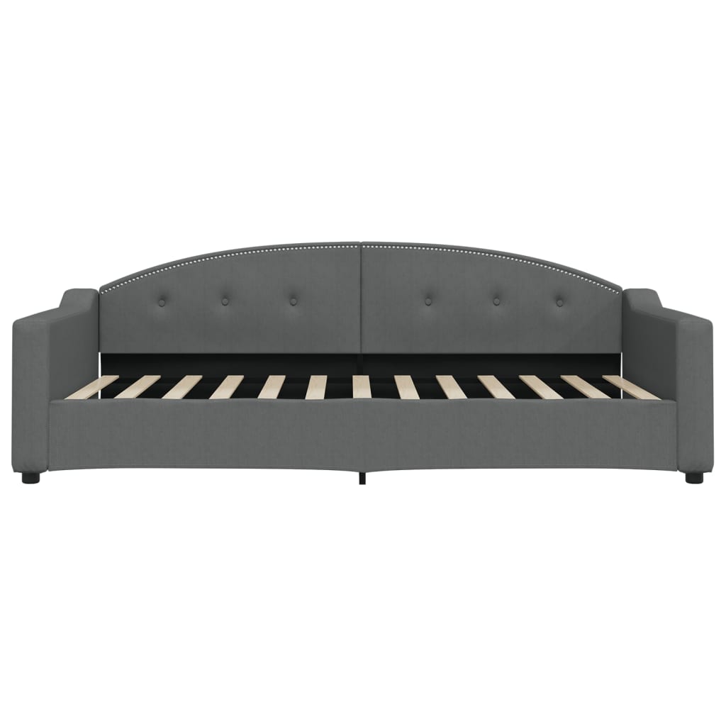 daybed med udtræk og skuffer 100x200 cm stof mørkegrå