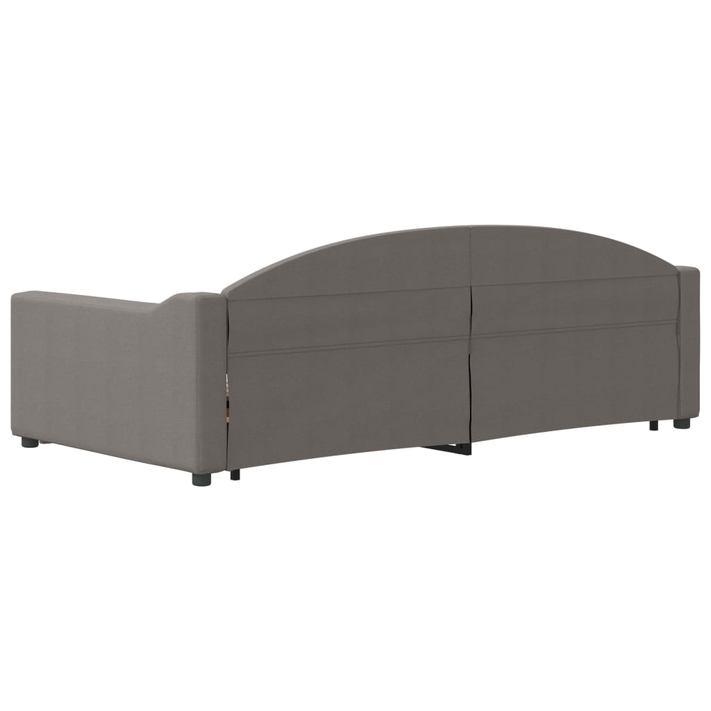 daybed med udtræk og skuffer 100x200 cm stof gråbrun