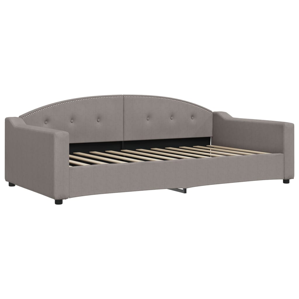 daybed med udtræk og skuffer 100x200 cm stof gråbrun