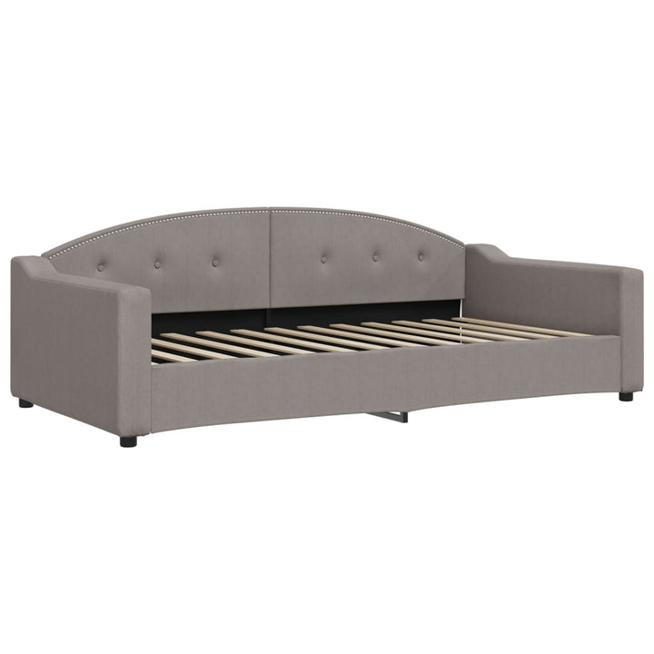 daybed med udtræk og skuffer 100x200 cm stof gråbrun