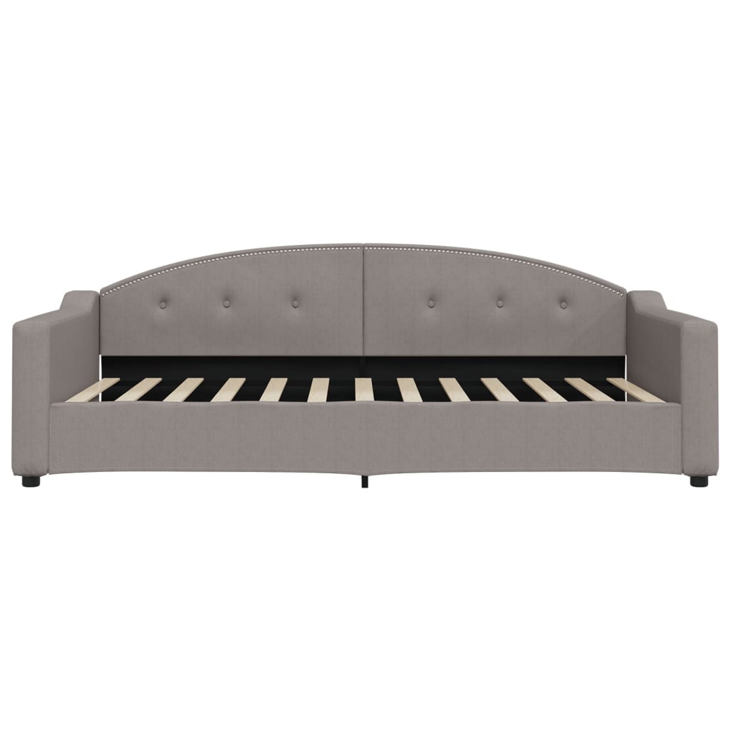 daybed med udtræk og skuffer 100x200 cm stof gråbrun