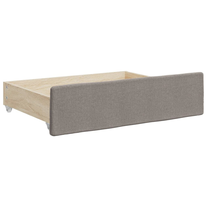 daybed med udtræk og skuffer 100x200 cm stof gråbrun