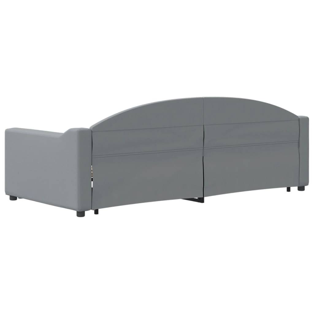 daybed med udtræk og skuffer 90x190 cm stof lysegrå