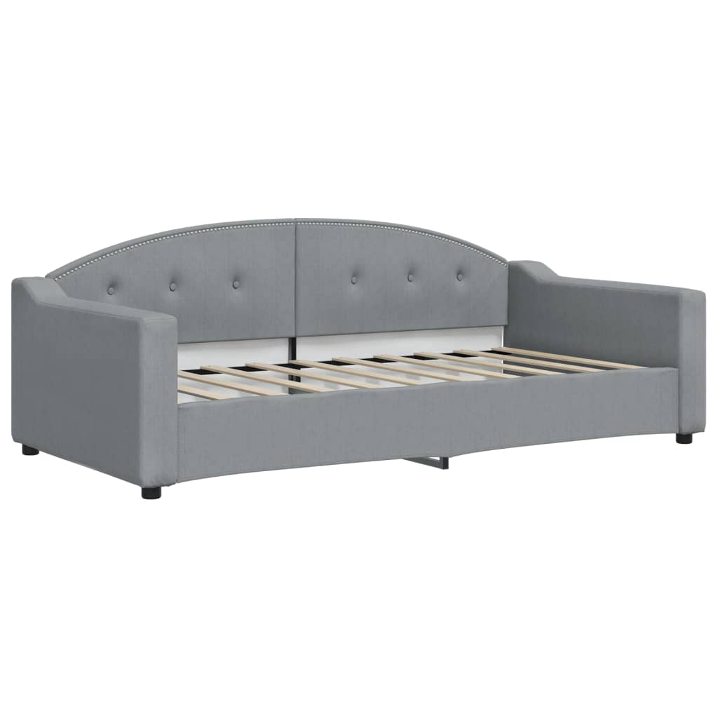 daybed med udtræk og skuffer 90x190 cm stof lysegrå