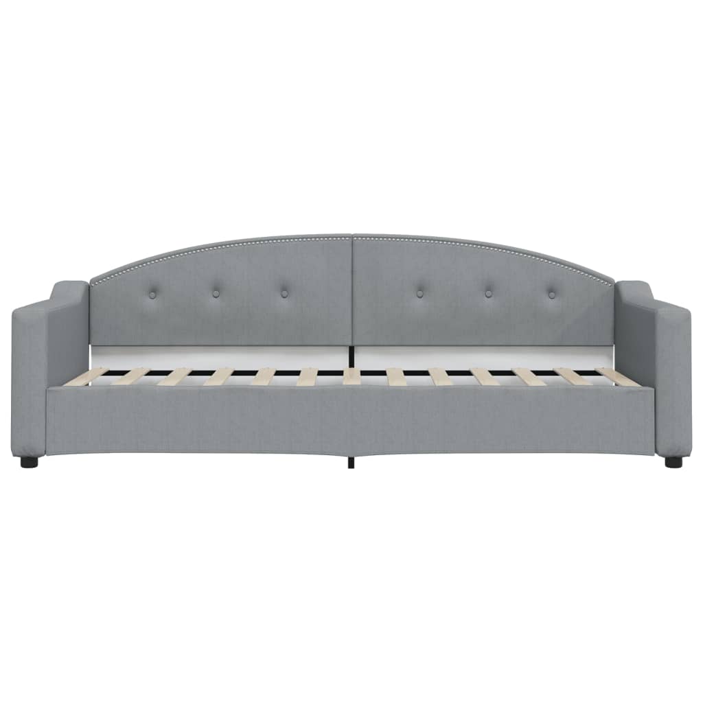 daybed med udtræk og skuffer 90x190 cm stof lysegrå
