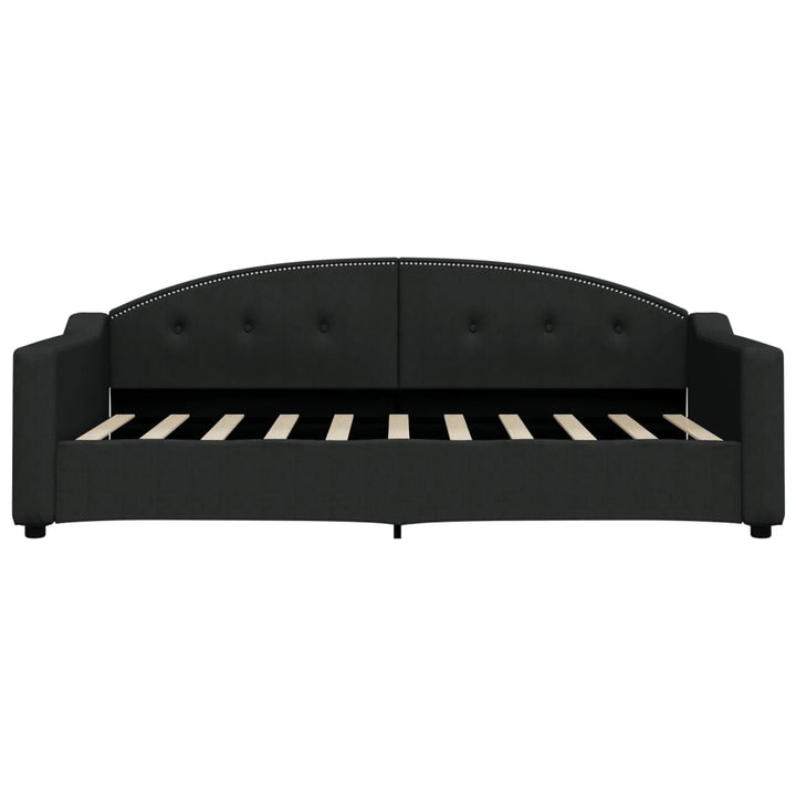 daybed med udtræk og skuffer 90x190 cm stof sort