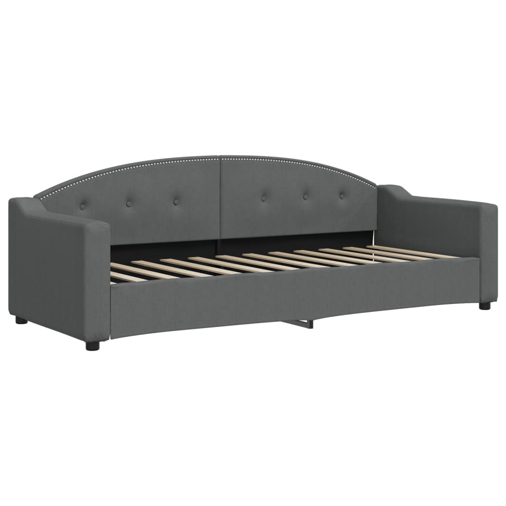 daybed med udtræk og skuffer 80x200 cm stof mørkegrå