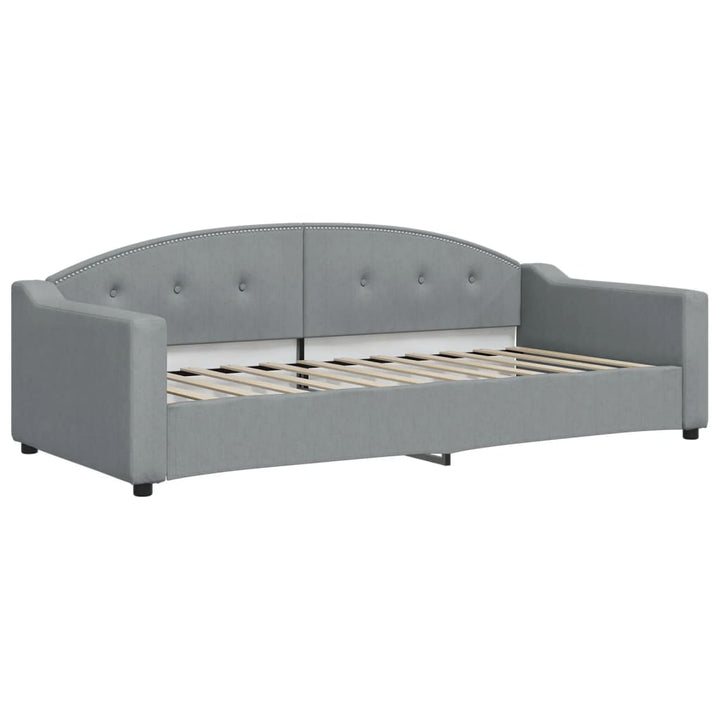 daybed med udtræk og skuffer 90x200 cm stof lysegrå