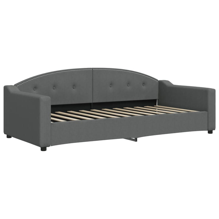 daybed med udtræk og skuffer 90x200 cm stof mørkegrå