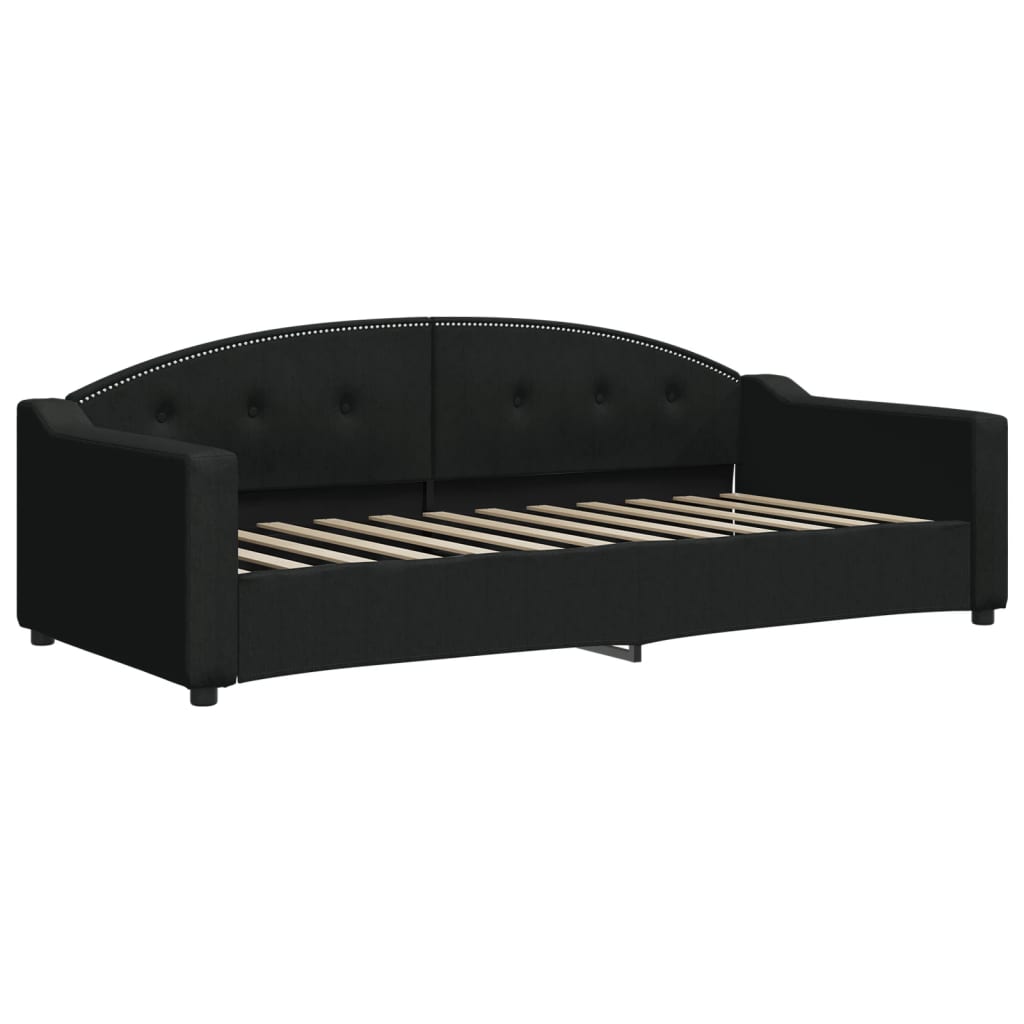 daybed med udtræk og skuffer 80x200 cm stof sort
