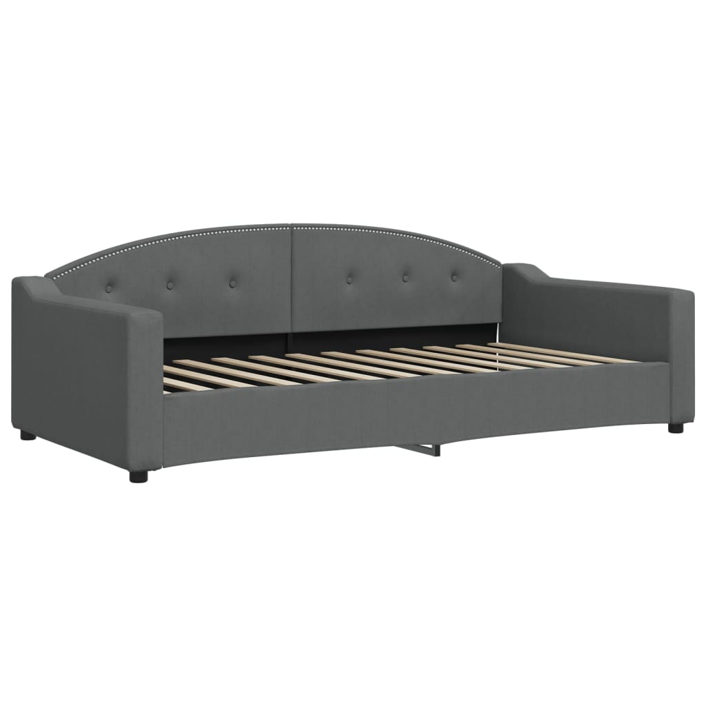 daybed med udtræk og skuffer 100x200 cm stof mørkegrå