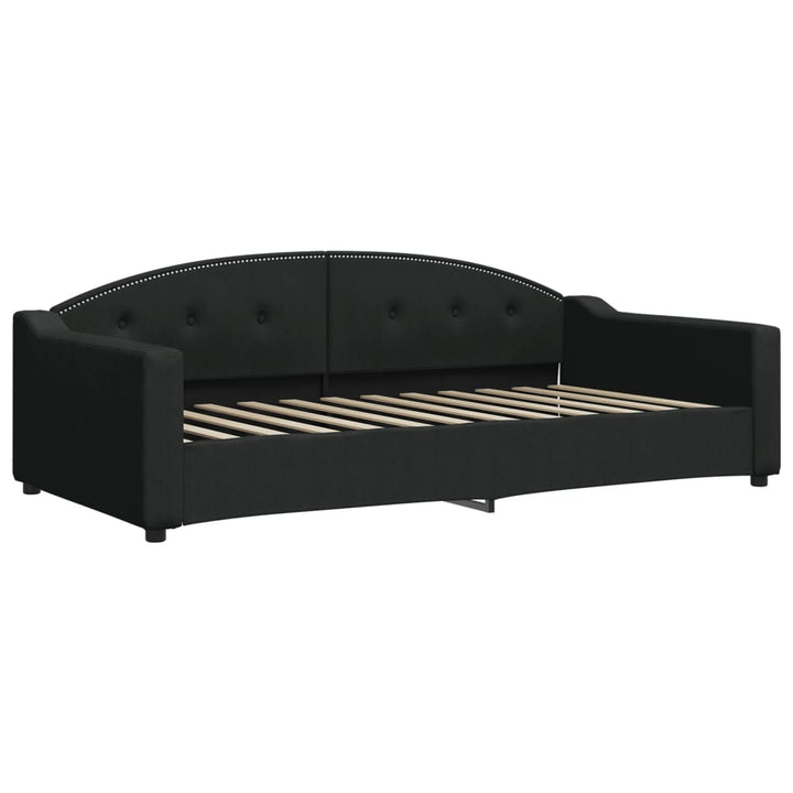 daybed med udtræk og skuffer 100x200 cm stof sort
