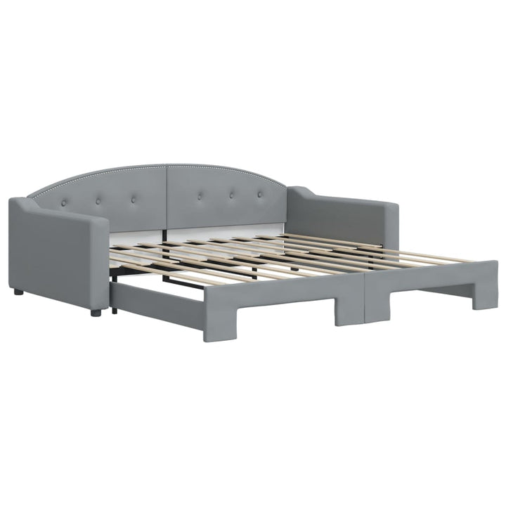 daybed med udtræk 100x190 cm stof lysegrå