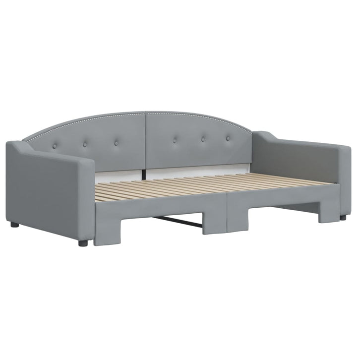 daybed med udtræk 100x190 cm stof lysegrå