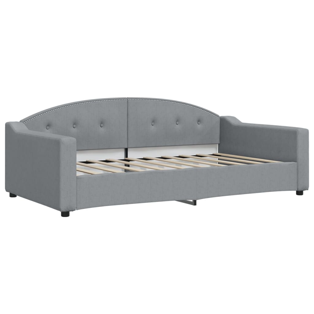 daybed med udtræk 100x190 cm stof lysegrå