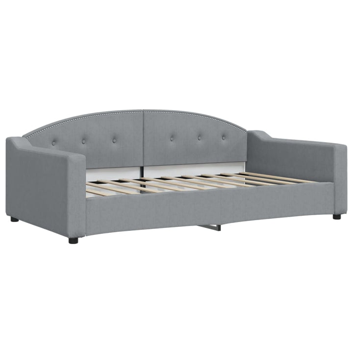 daybed med udtræk 100x190 cm stof lysegrå