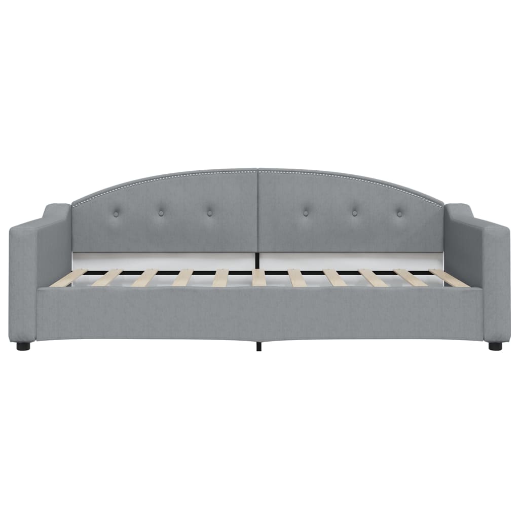 daybed med udtræk 100x190 cm stof lysegrå