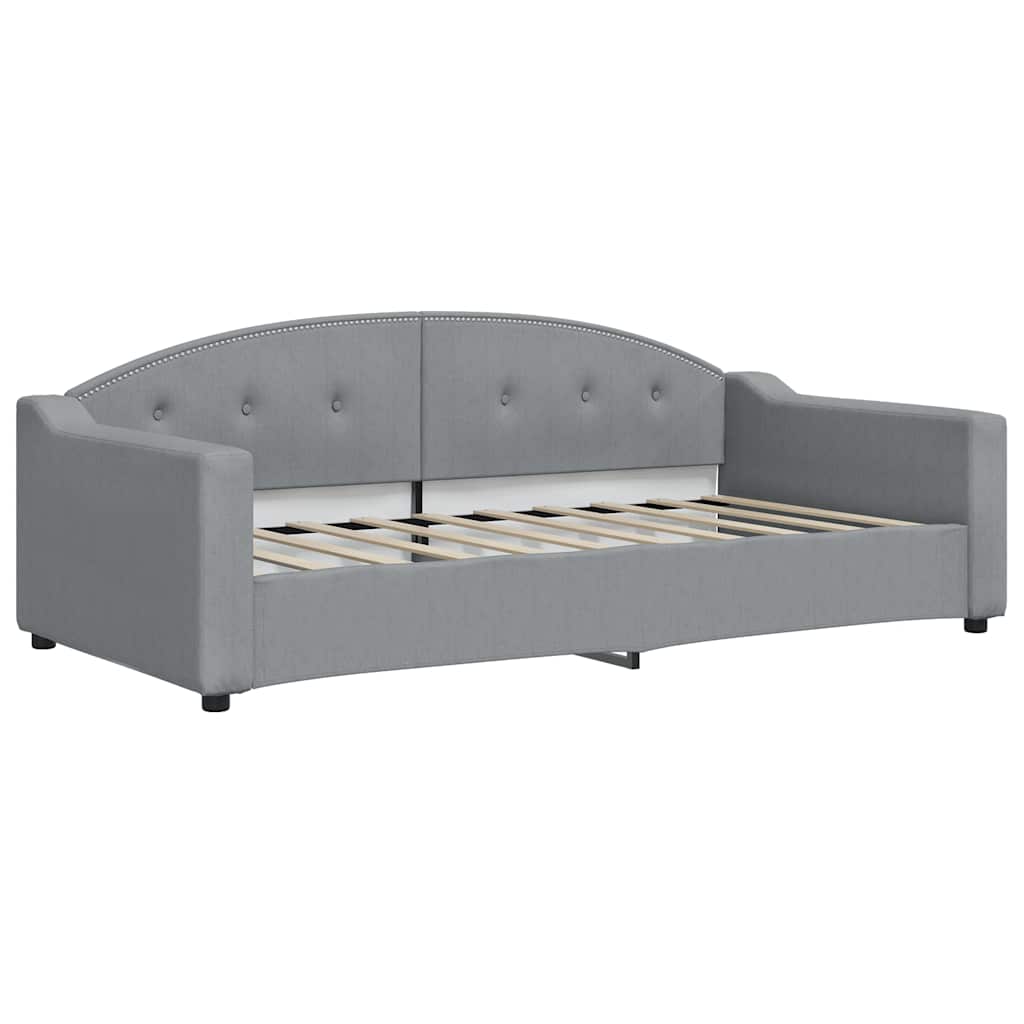 daybed med udtræk og skuffer 100x190 cm stof lysegrå